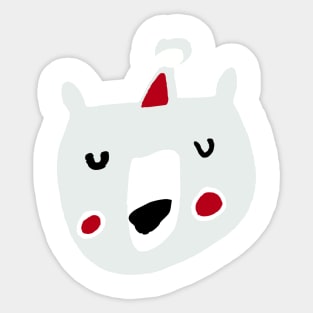 polar bear santa Sticker